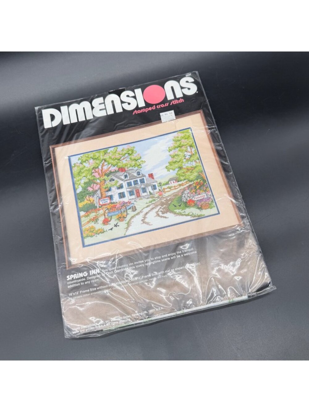 Dimensions Stamped Cross Stitch Kit Spring Inn 1989 Don Gardner Vintage Craft